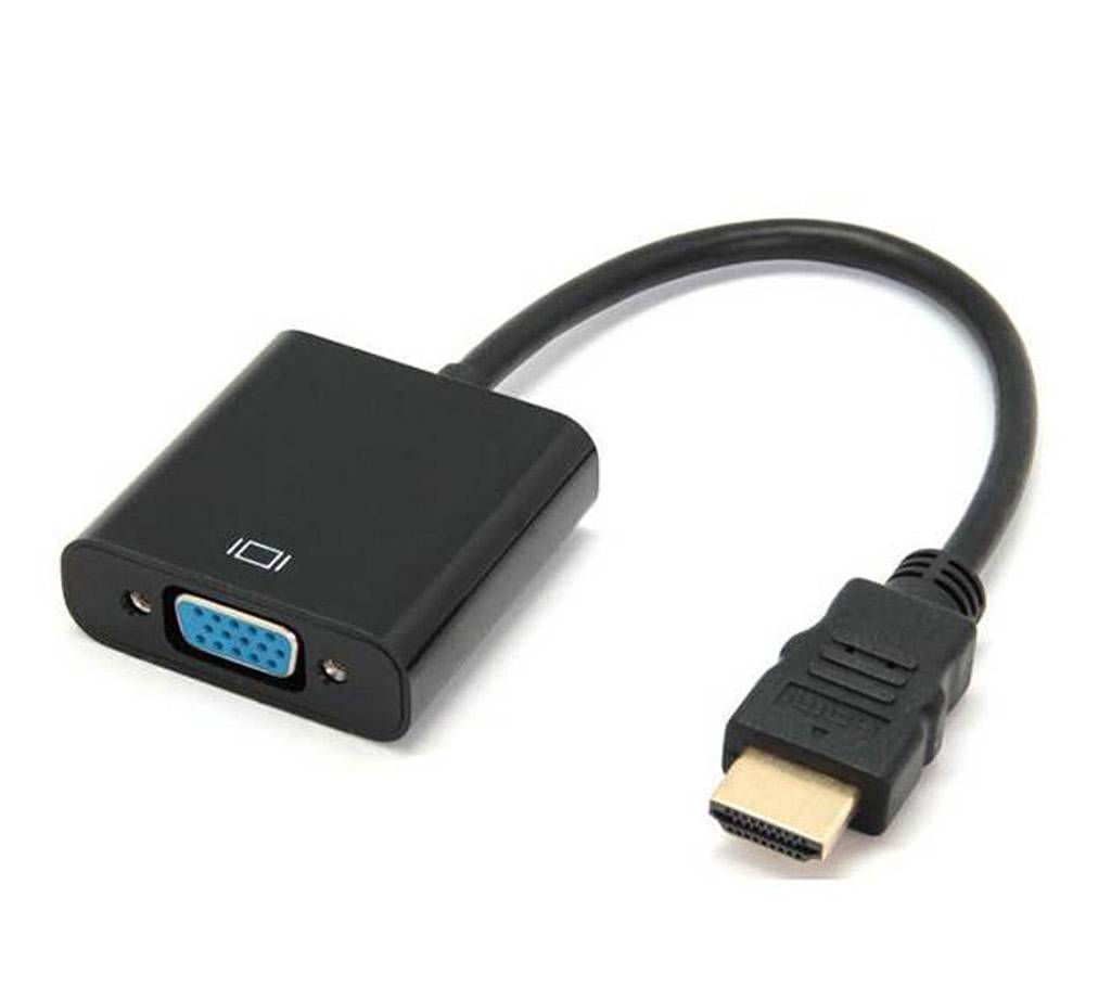 HDMI to VGA Adapter Male to Female for Computer - Black and white বাংলাদেশ - 727606