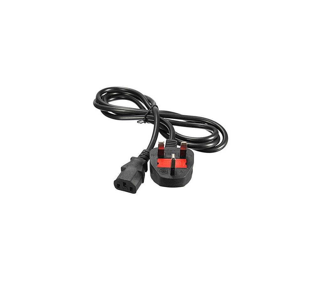 3 Pin Adapter Power Cord Cable for PC - Black বাংলাদেশ - 727678