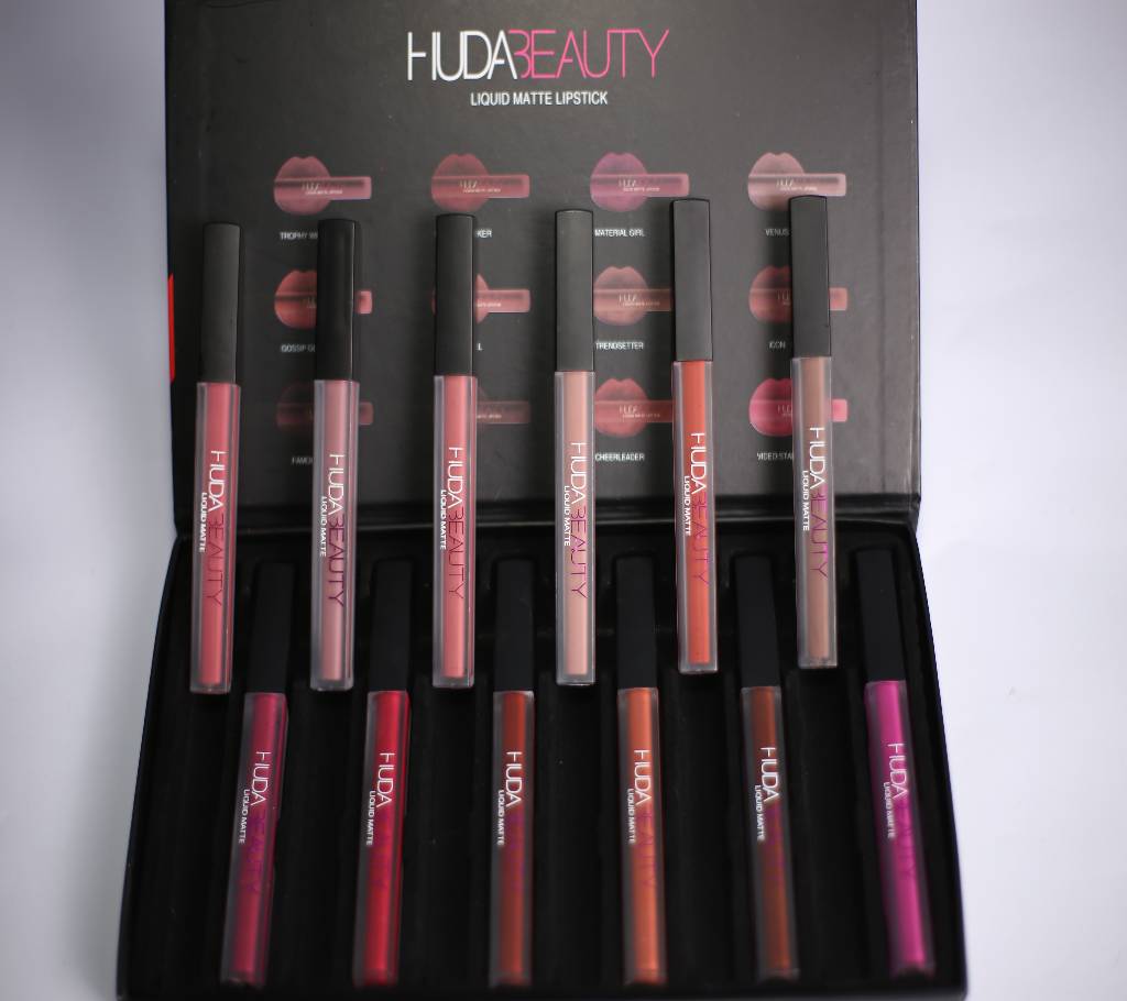 Huda Beauty Matte লিকুইড লিপ গ্লস 12 pcs Box Malaysia বাংলাদেশ - 714523