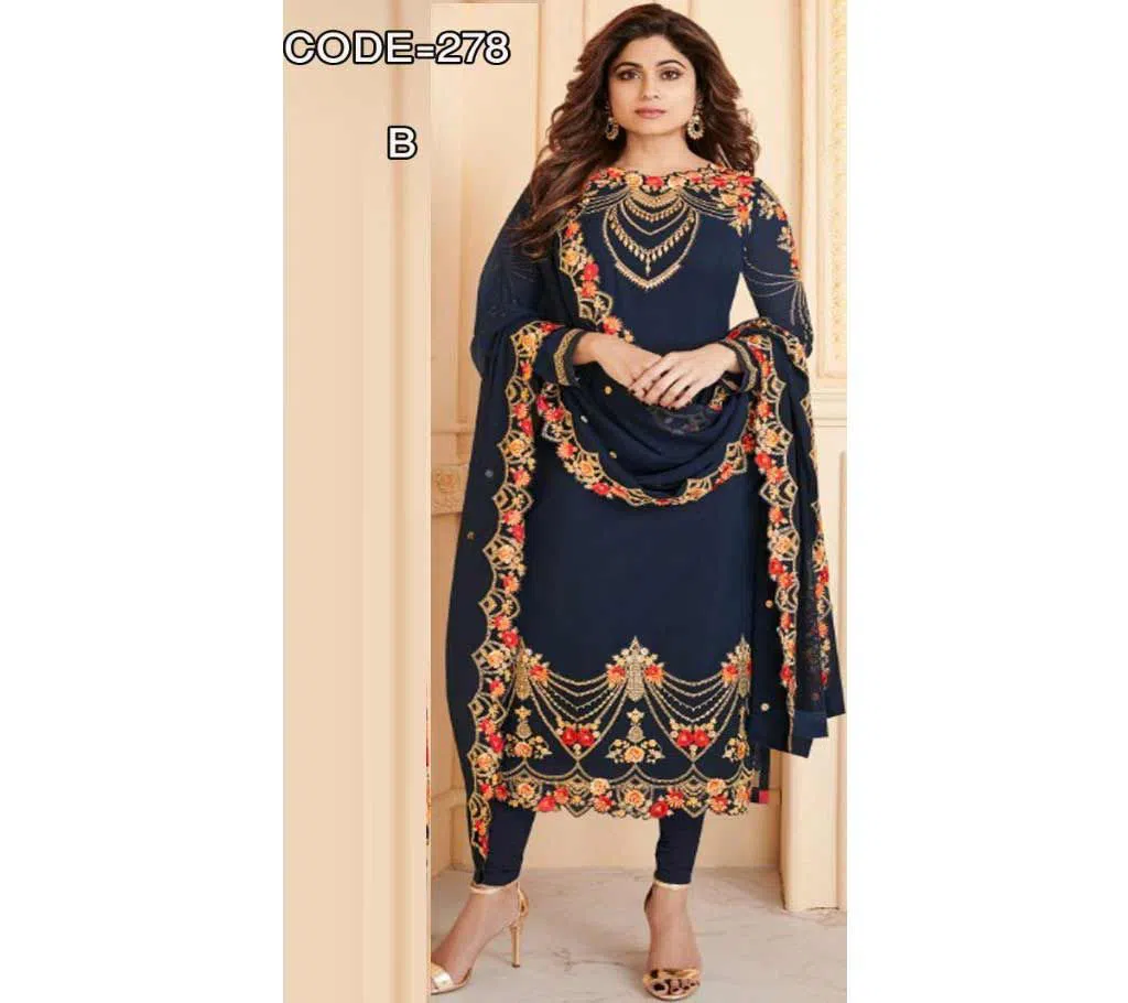 Georgette High-Quality Embroidery Salwar Kameez Unstitch5