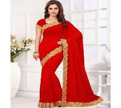 Georgette Saree With Unstiched Blouse Piece 