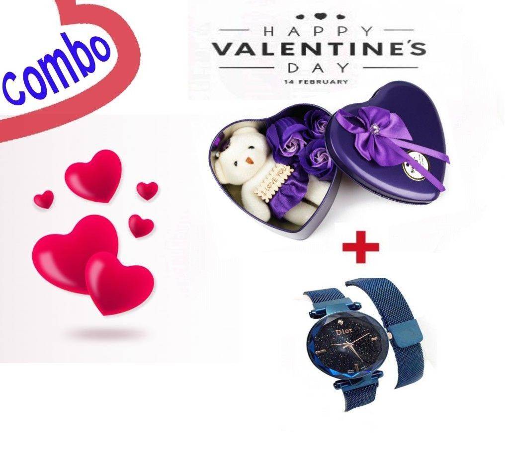 লেডিজ ম্যাগনেটিক ওয়াচ ও Valentine গিফট বক্স কম্বো for valentine বাংলাদেশ - 1094210