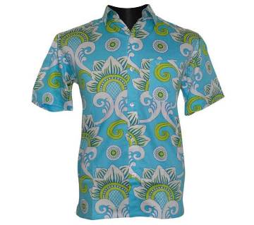 Sky Blue Print Shirt