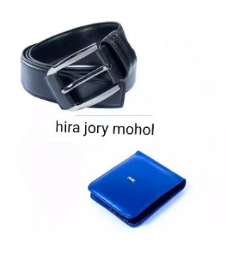 black artificial lether belt and sky blue wallet combo offer for men