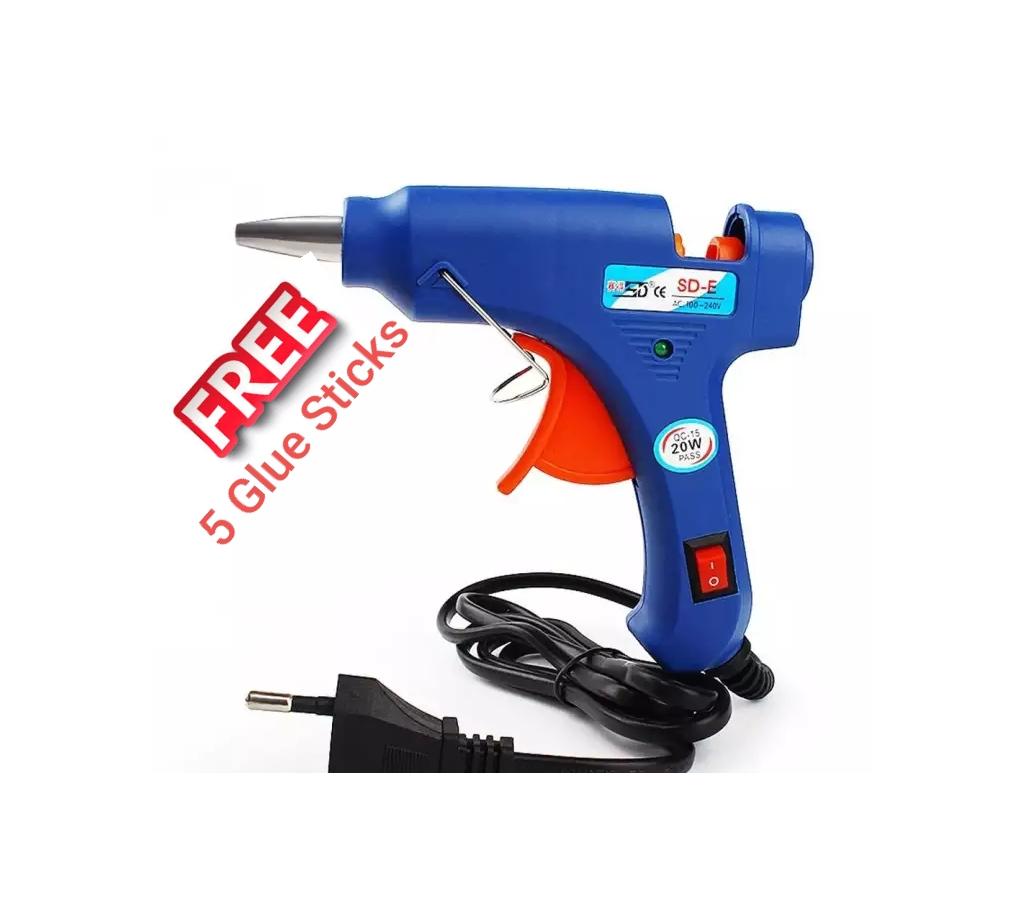 E Switch-type Hot Melt Glue Gun with Free 5pcs stick বাংলাদেশ - 1171394