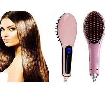 Hair Care Ceramic Hair Straightening Brush - Pink