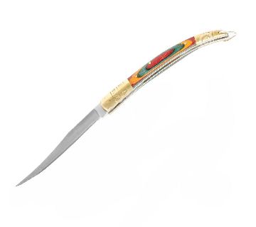 Old elegant লং পেন নাইফ with thin blade and multicolor wooden handle(medium)