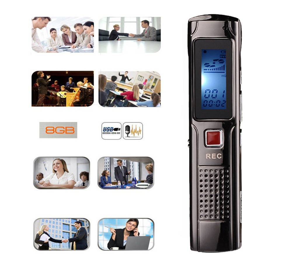 Mini Digital Voice Recorder Audio Recorder MP3 player 8GB বাংলাদেশ - 738856