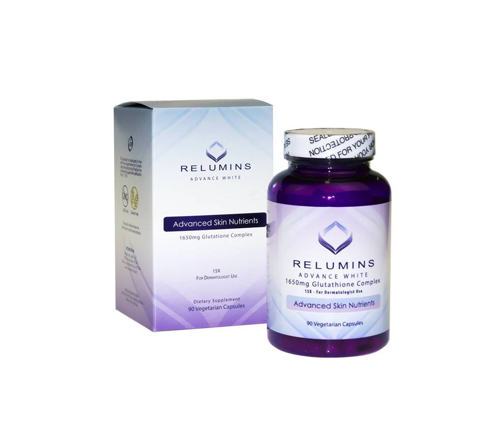 Relumins Advance White 1650mg Glutathione Complex  ভেজিটেরিয়ান ক্যাপসুল USA বাংলাদেশ - 897369