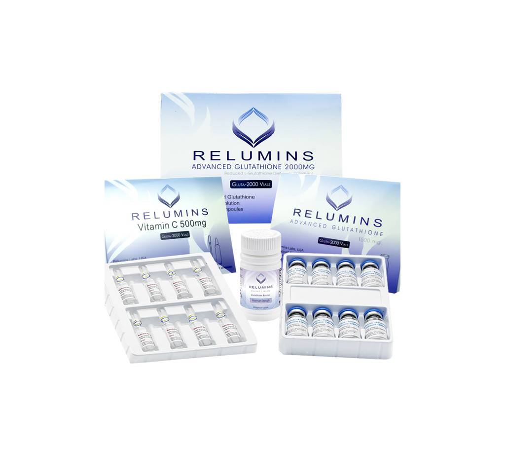 Relumins Advanced Glutathione 2000mg PLUS বুস্টার - Glutathione & Vitamin C with Gluta Boosters - USA বাংলাদেশ - 897405