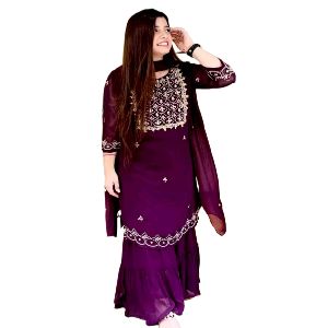 Georgette Embroidery New Stylish Readymade Party Salwar Kameez 3 Piece for Women