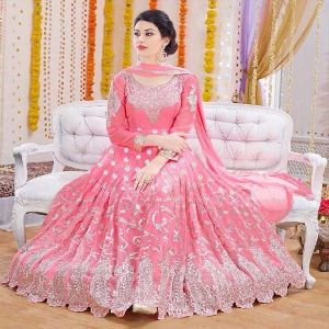 Georgette Embroidery New Stylish Semi Stitched Party Salwar Kameez 4 Piece for Women