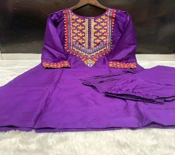 Rayon Cotton Embroidery Readymade 2pcs for Women