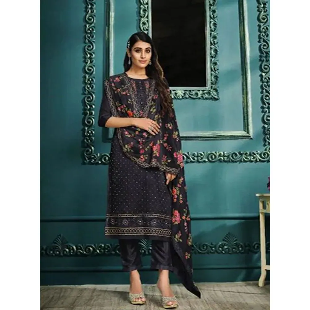Unstitched Georgette Embroidery Salwar Kameez 3pcs