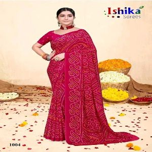 Indian Soft Georgette Saree with Blouse Piece (12 Haat Saree)