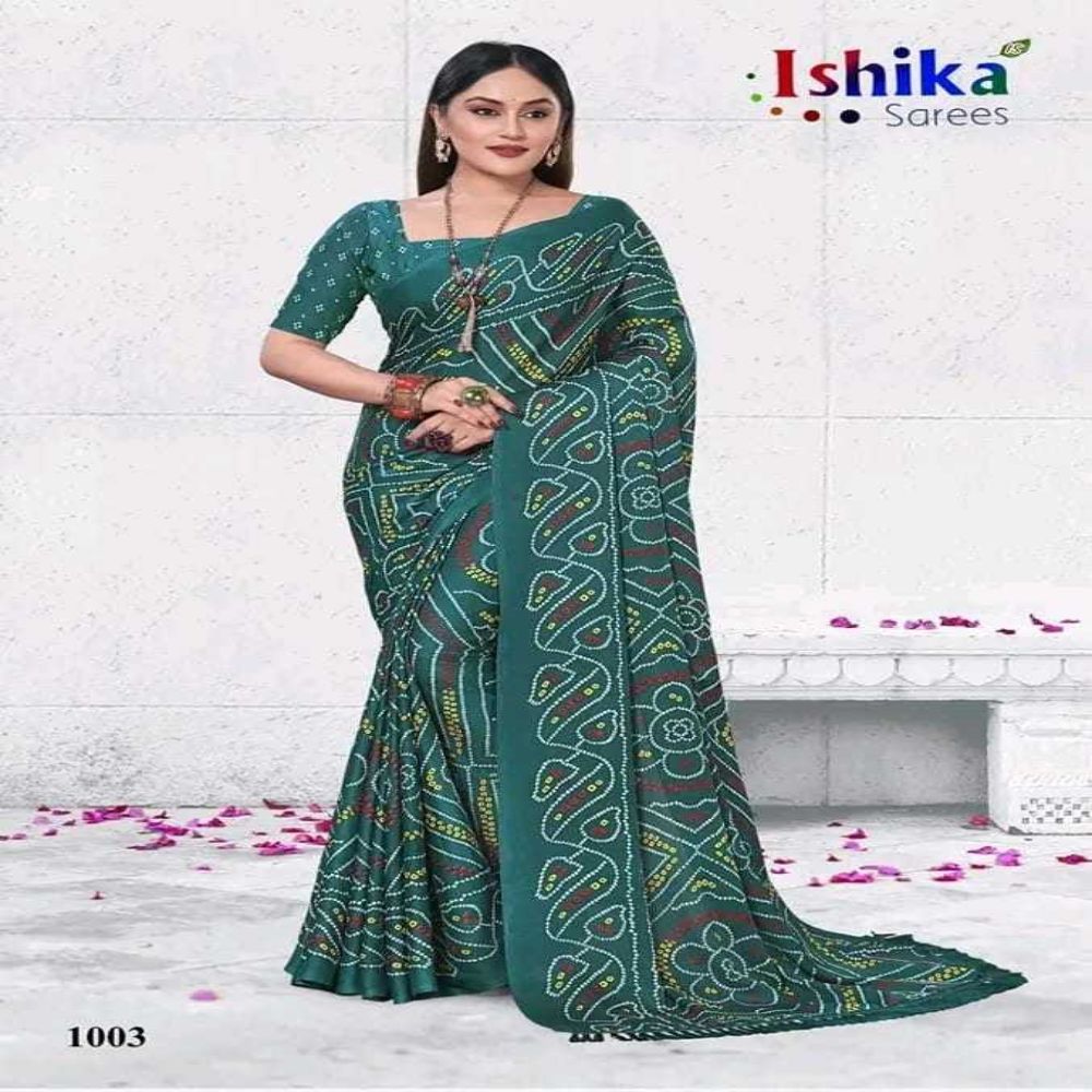 Indian Soft Georgette Saree with Blouse Piece (12 Haat Saree)