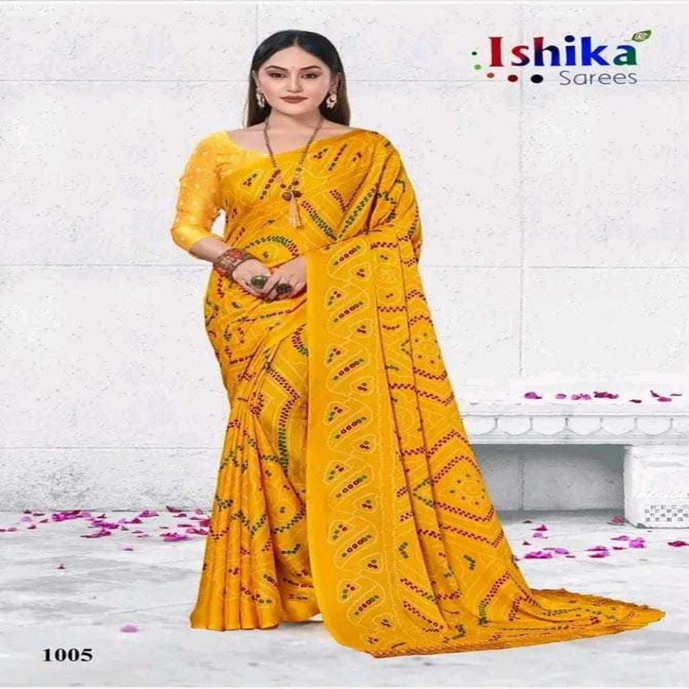 Indian Soft Georgette Saree with Blouse Piece (12 Haat Saree)
