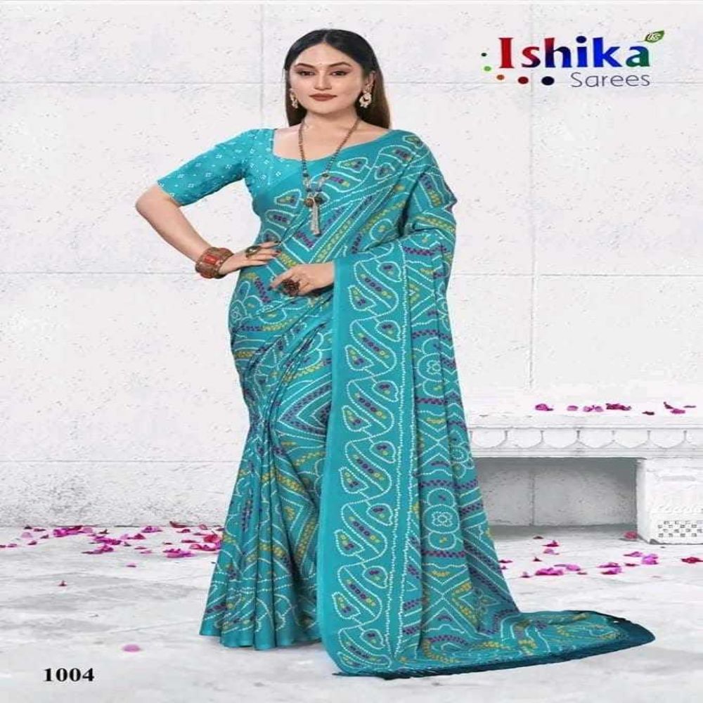 Indian Soft Georgette Saree with Blouse Piece (12 Haat Saree)