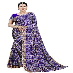 Indian Soft Risika Gorgette Saree with Blouse Piece (12 Haat Saree)