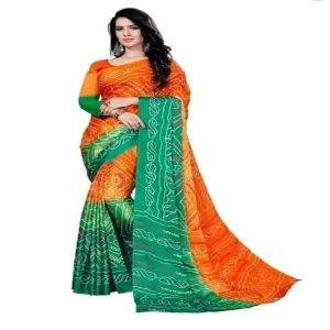 Indian Soft Risika Gorgette Saree with Blouse Piece (12 Haat Saree)