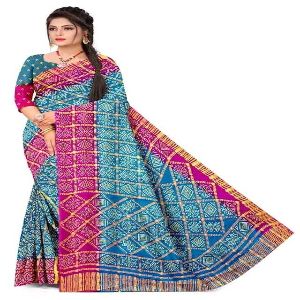 Indian Soft Risika Gorgette Saree with Blouse Piece (12 Haat Saree)