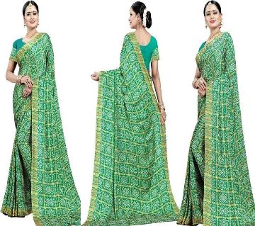 Indian Soft Risika Gorgette Saree with Blouse Piece (12 Haat Saree)