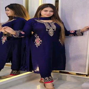Linen Sequence Embroidery and Stone Work Readymade New Stylish Three Piece for Women
