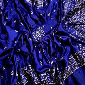 Japan Soft Silk Screen Print Saree with Unstitched Blouse Piece 