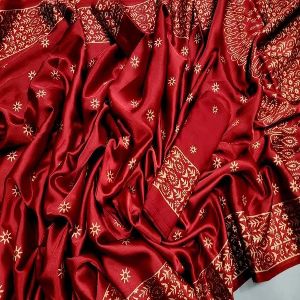 Japan Soft Silk Screen Print Saree with Unstitched Blouse Piece 