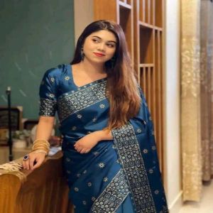 Japan Soft Silk Screen Print Saree with Unstitched Blouse Piece 