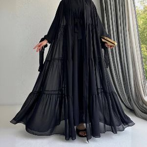 Premium Dubai Cherry 2 Part Abaya Borka with Separate Koti 