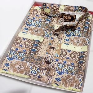 Punjabi with Chest Contrast - Soft Slub Cotton - Brand New Design for Men