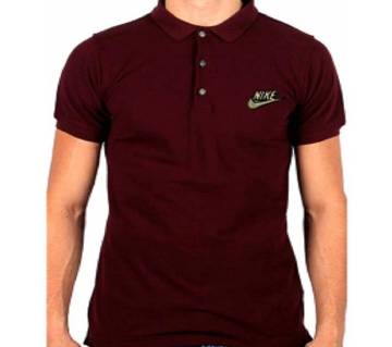 maroon-nike-logo-cotton-short-sleeve-polo-for-men-copy