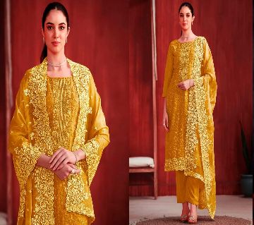 High Quality Georgette Embroidery Semi stitched New Stylish Party Salwar Kameez 4 Piece for Women