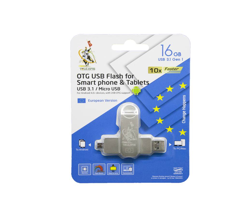 TEUTONS OTG USB ফ্লাশ ড্রাইভ 16 GB বাংলাদেশ - 779491
