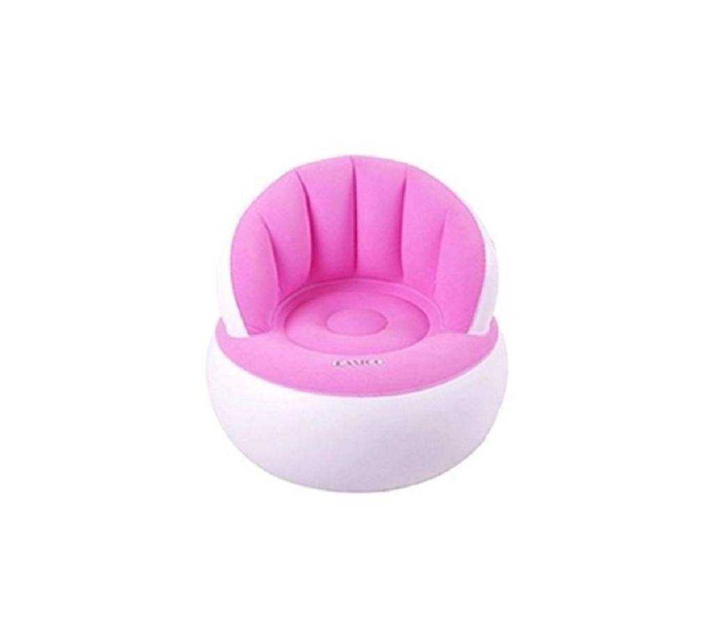 Child Portable Flocking Fast Inflatable Lazy Sofa with pumper - White and Pink বাংলাদেশ - 816479