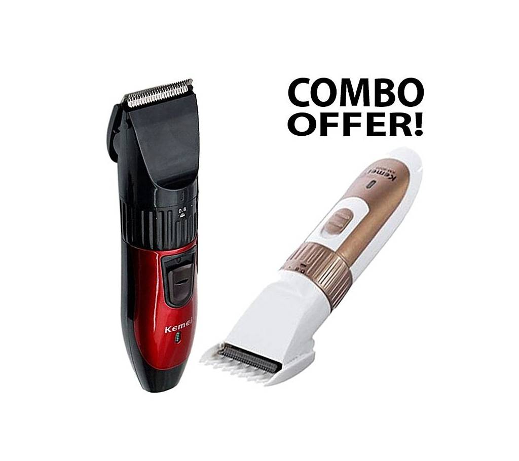 Kemei Electric Adjustable Hair Clipper for Men KM - 9020 and Rechargeable Wireless Hair Trimmer For Men KM-730 কম্বো বাংলাদেশ - 785876