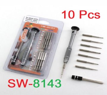 10 in 1 প্রিসিশিন স্ক্রু-ড্রাইভার সেট - Repair Tool Kit With Magnetic Steel Bits Precision Aluminum Handle and Steel Long Shaft Repair Screwdriver