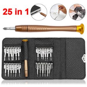 XW-6025 25 in1 Portable Interchangeable Screwdriver Set for Telecommunication Mobile Phone Repair Tool Kit Wallet Type for iPhone iPad Laptop