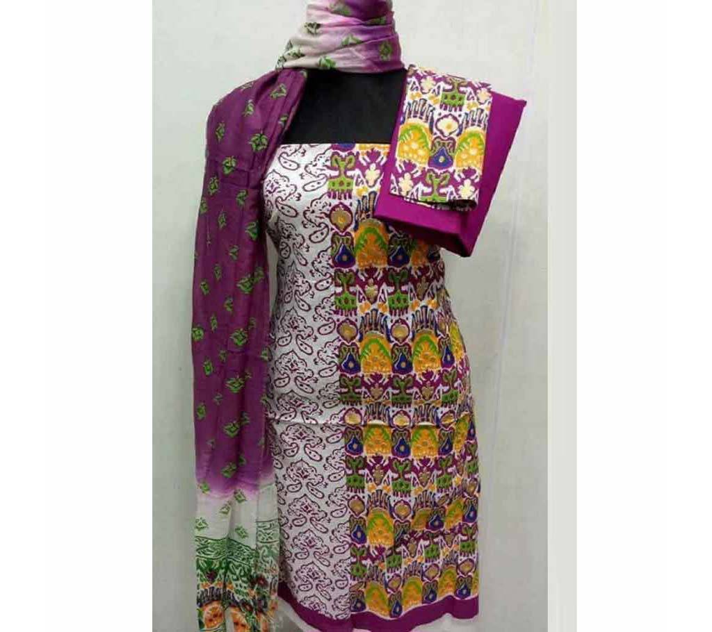 Unstitched Cotton Three Piece Dress - Copy বাংলাদেশ - 744428