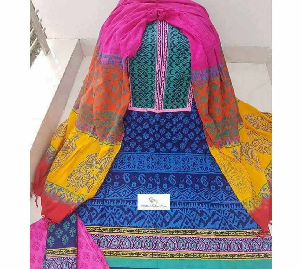 Unstitched Cotton Three Piece Dress - Copy বাংলাদেশ - 744451