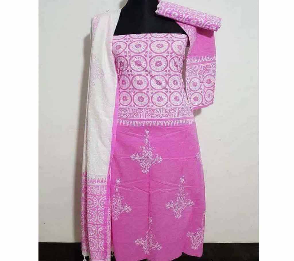 Unstitched Cotton Three Piece Dress - Copy বাংলাদেশ - 744459