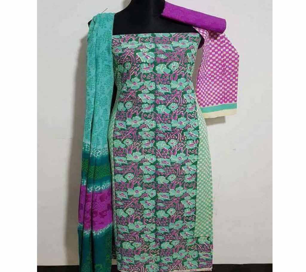 Unstitched Cotton Three Piece Dress - Copy বাংলাদেশ - 744467
