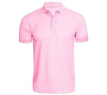 Gents half sleeve cotton Pink Color polo shirt