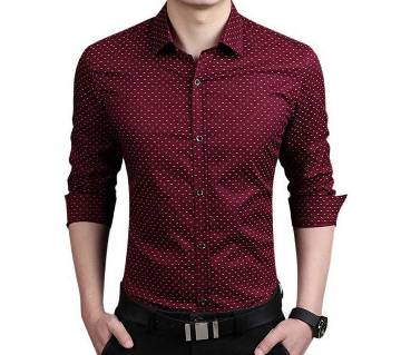 Full Sleeve Formal Polka Shirt for Men