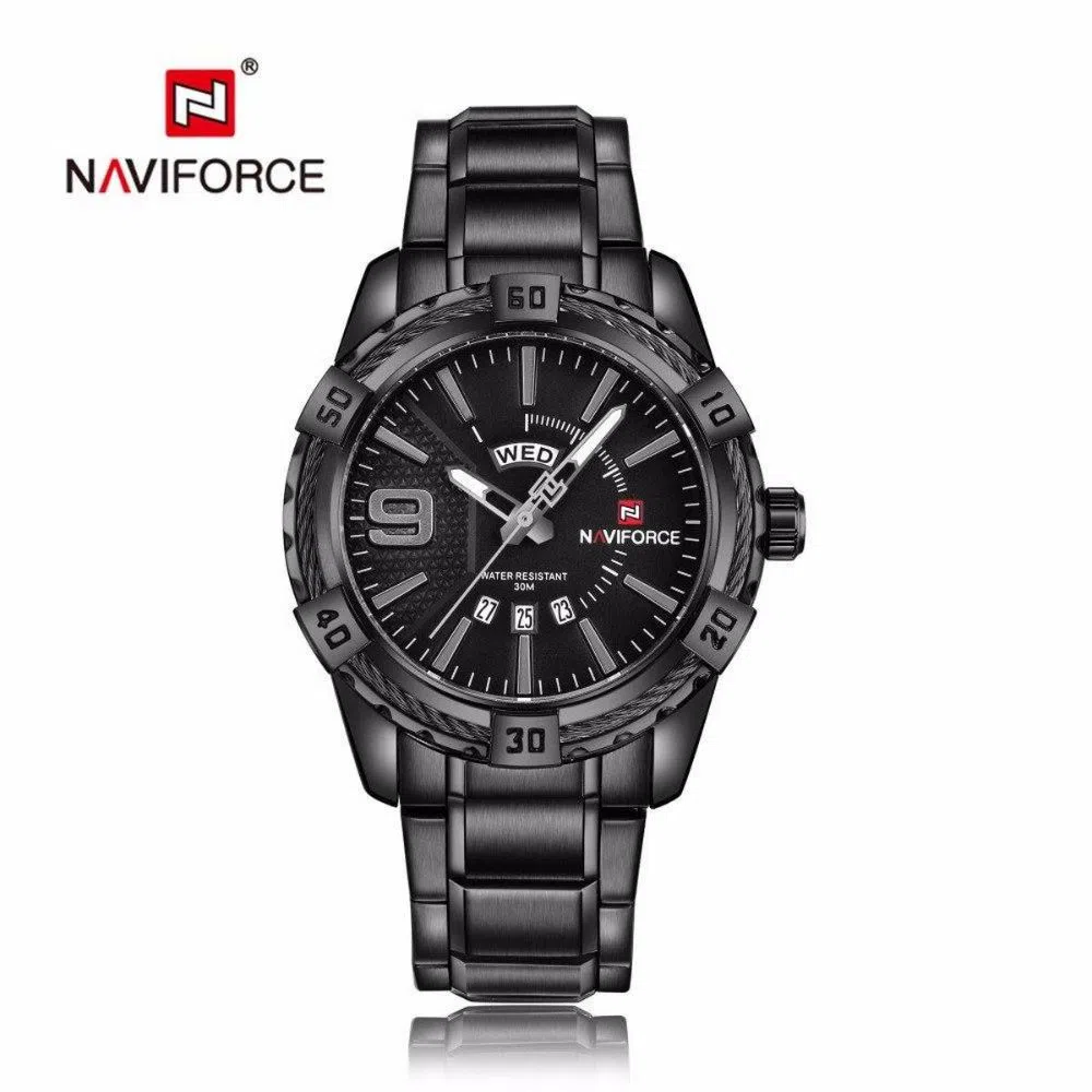 Naviforce NF9117  Stainless Steel Bracelet  Analog Watch for Men