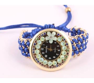 Bracelet Type Ladies Wrist Watch-Blue