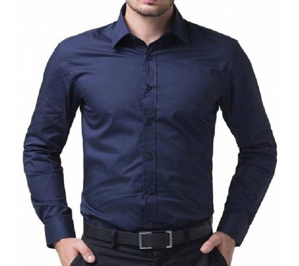 Full Sleeve Button Down Navy Blue Shirt বাংলাদেশ - 988538