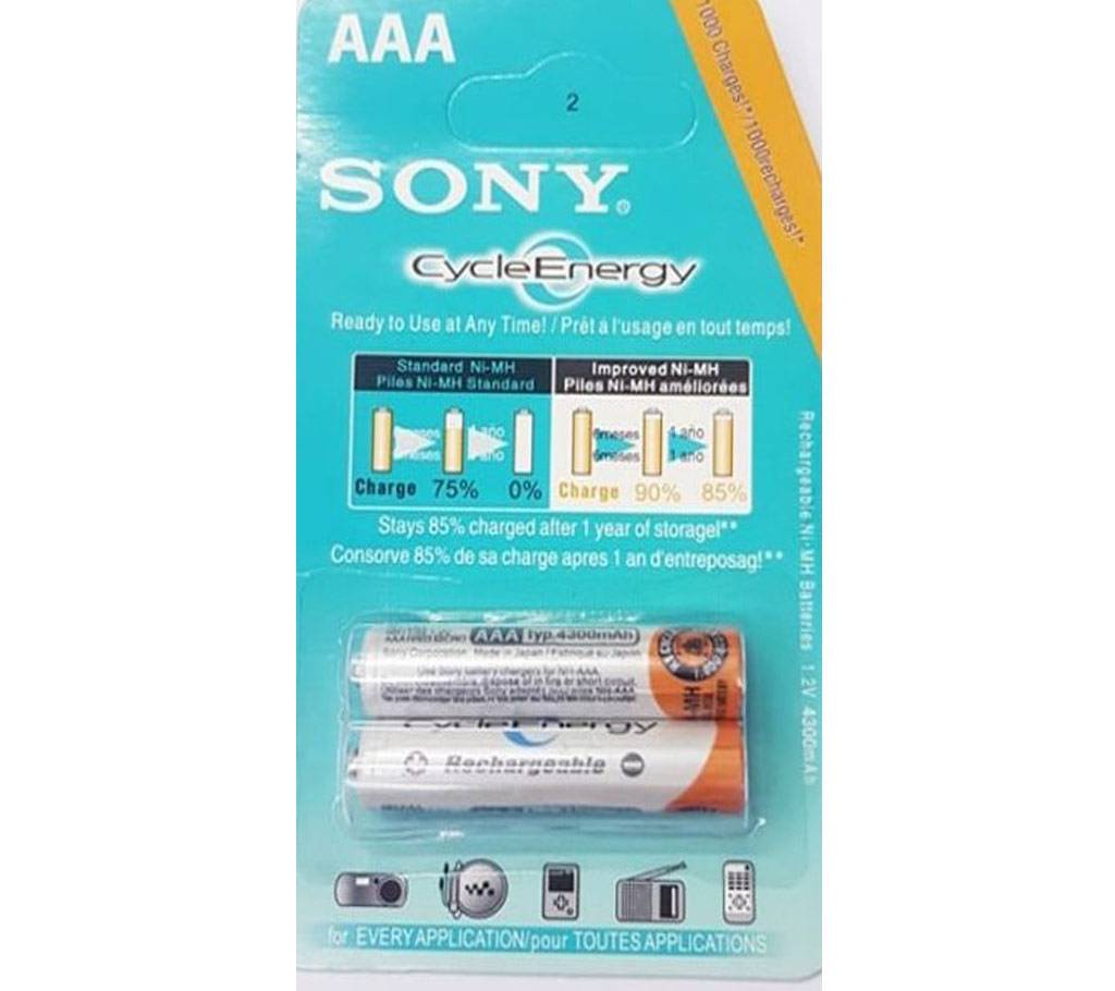Sony AAA SIZE NI-MH রিচার্জেবল ব্যাটারি (Remote) বাংলাদেশ - 1034165