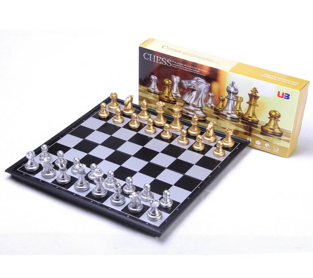 U3 Magnetic Gold and Silver Folding Chess Game Board বাংলাদেশ - 783925